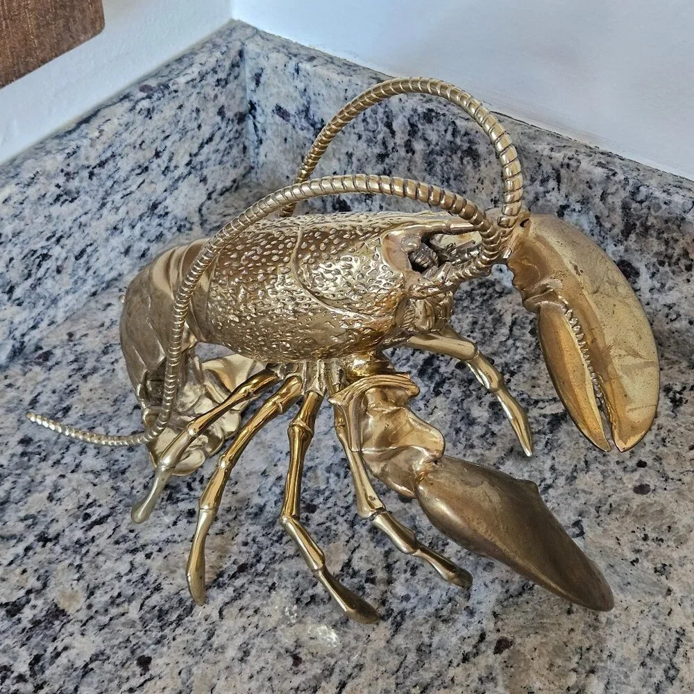 RARE LUXURY COLLECTOR JAY STRONGWATER BRASS LOBSTER GROTTO BEACH OBJET FIGURINE
